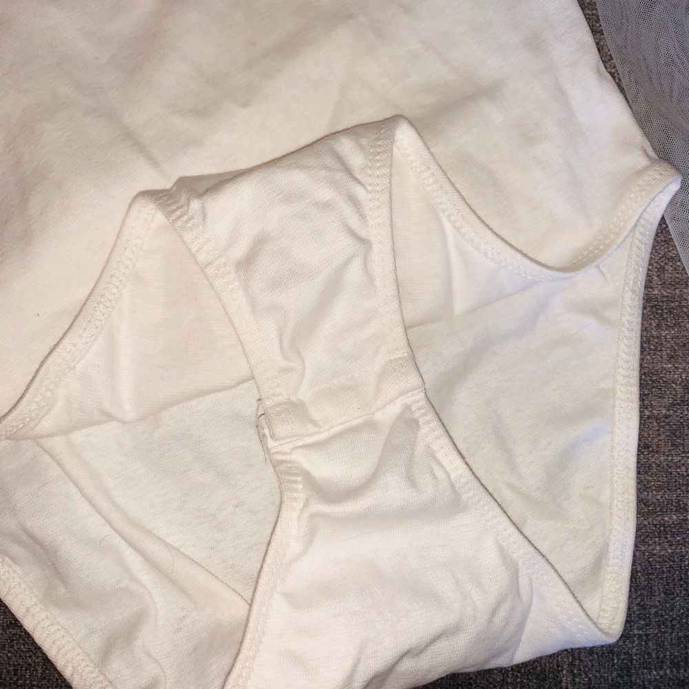 Bloomingdales White Sheer And Cotton Snap Bodysuit Gem